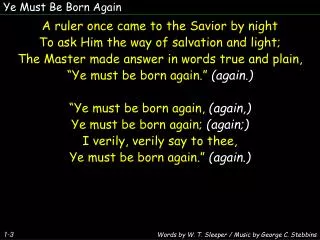 Ye Must Be Born Again