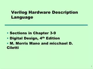 Verilog Hardware Description Language