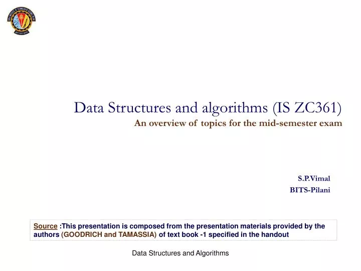 data structures and algorithms is zc361 an overview of topics for the mid semester exam