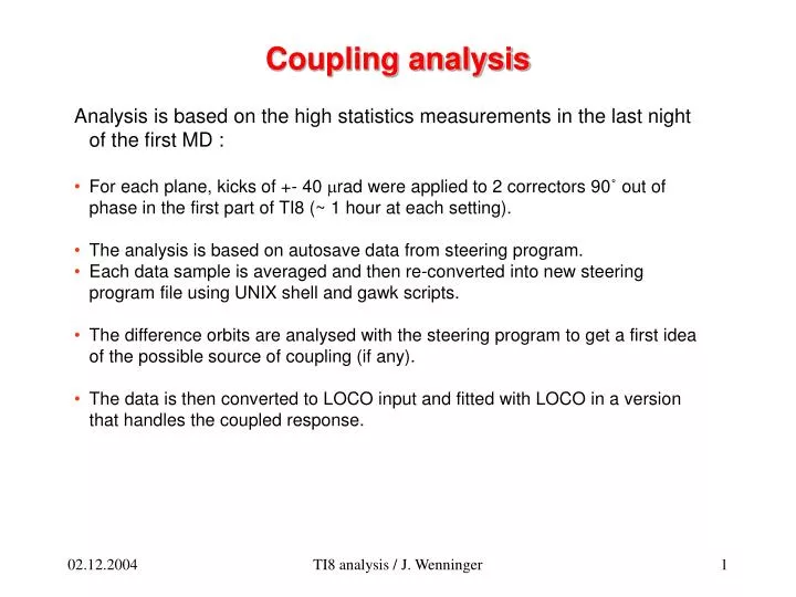 coupling analysis