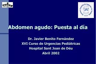 abdomen agudo puesta al d a
