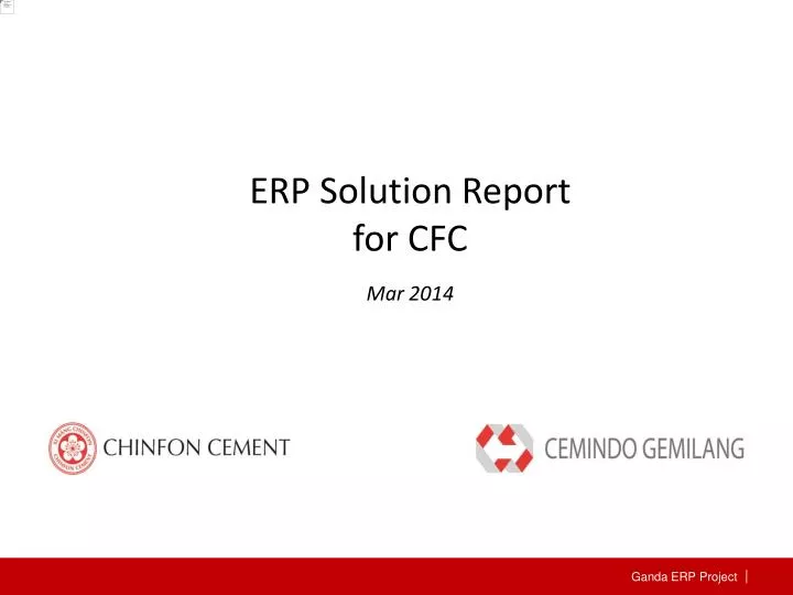 erp solution report for cfc mar 201 4