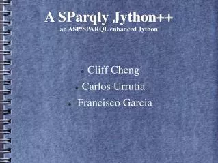 A SParqly Jython++ an ASP/SPARQL enhanced Jython