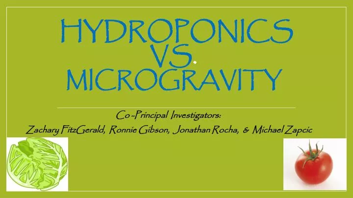 hydroponics vs microgravity