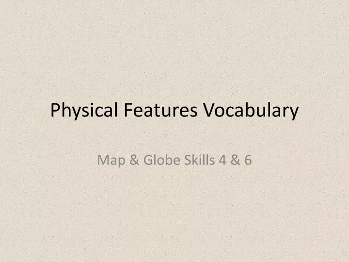 physical features vocabulary