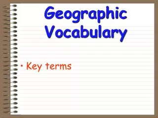 Geographic Vocabulary