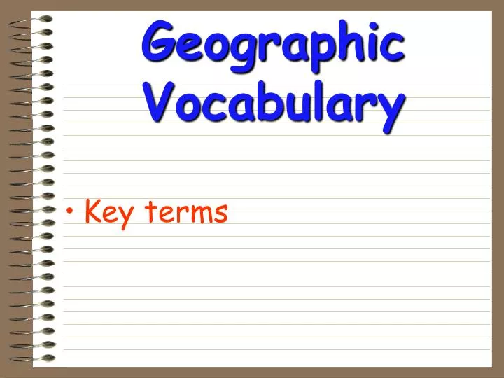 geographic vocabulary
