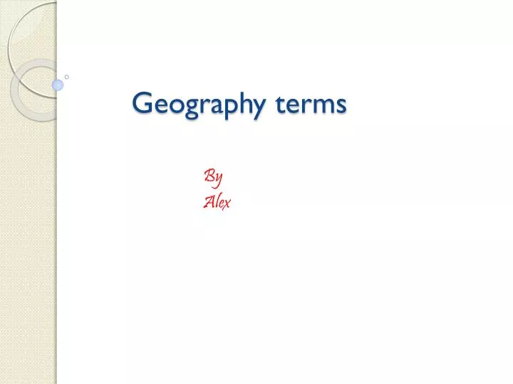 geography terms