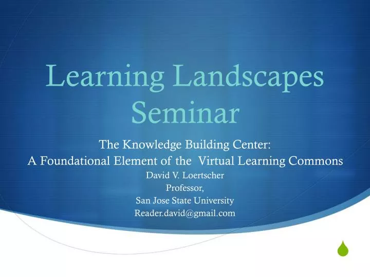 learning landscapes seminar