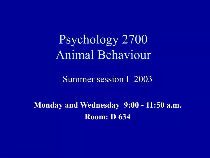 psychology 2700 animal behaviour