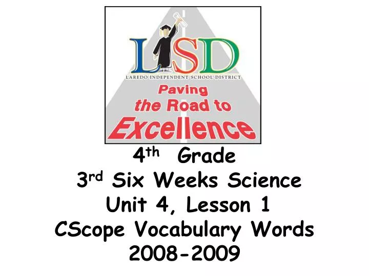 4 th grade 3 rd six weeks science unit 4 lesson 1 cscope vocabulary words 2008 2009