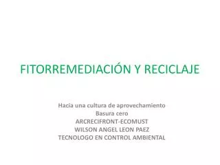 fitorremediaci n y reciclaje