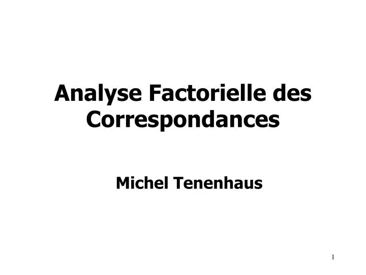 analyse factorielle des correspondances