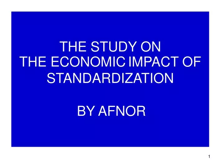 the study on the economic impact of standardization by afnor