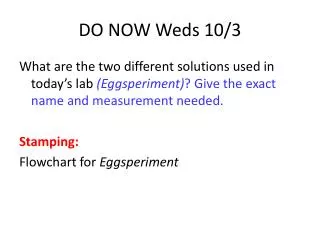 DO NOW Weds 10/3