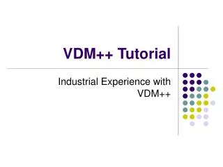 VDM++ Tutorial