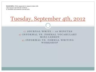 Tuesday, September 4th, 2012