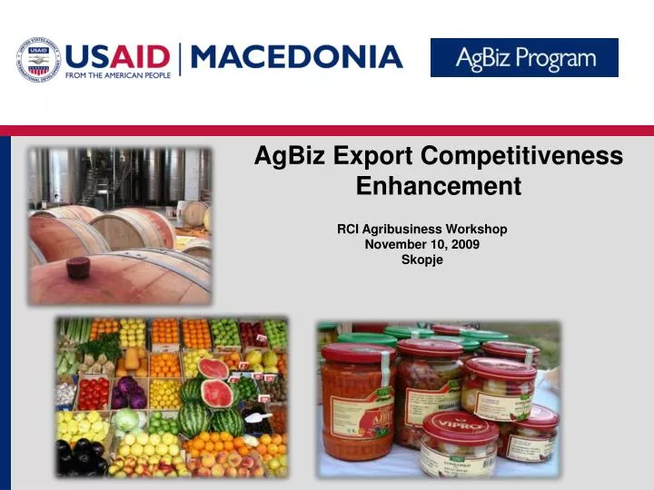 agbiz export competitiveness enhancement