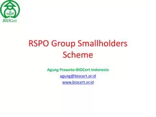 RSPO Group Smallholders Scheme