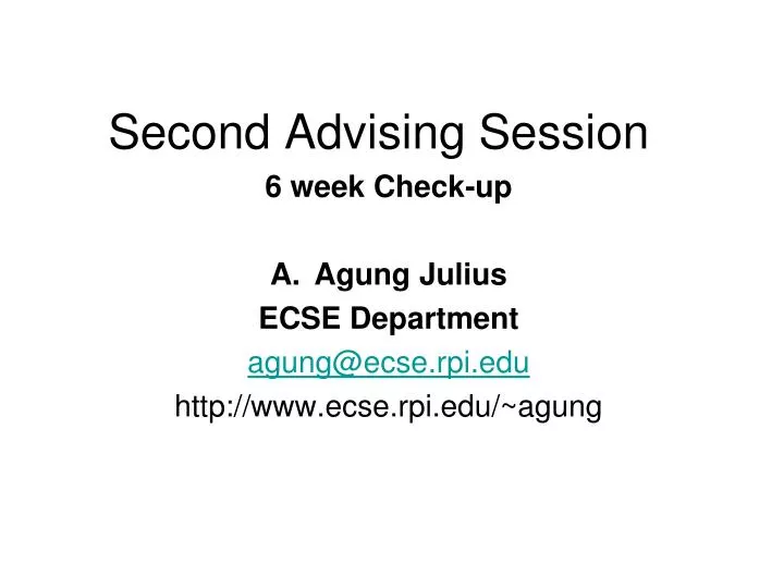 second advising session