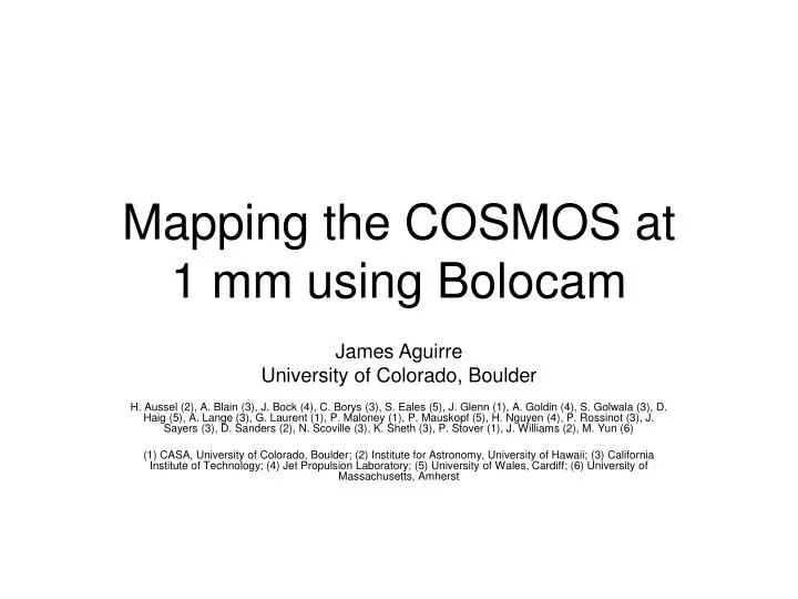 mapping the cosmos at 1 mm using bolocam