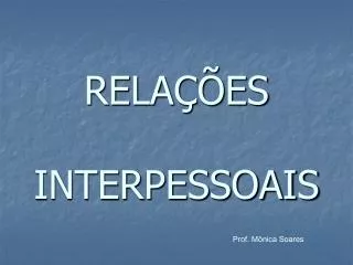 rela es interpessoais