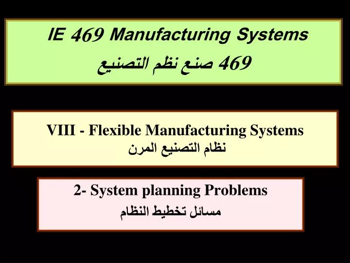 viii flexible manufacturing systems