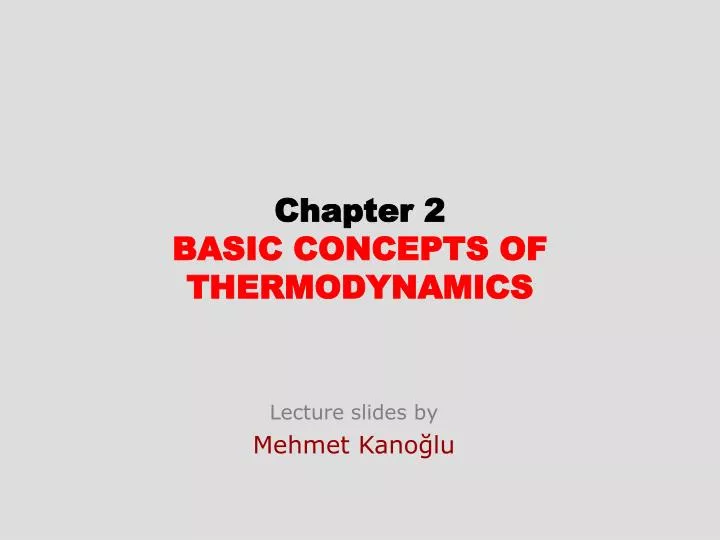 chapter 2 basic concepts of thermodynamics