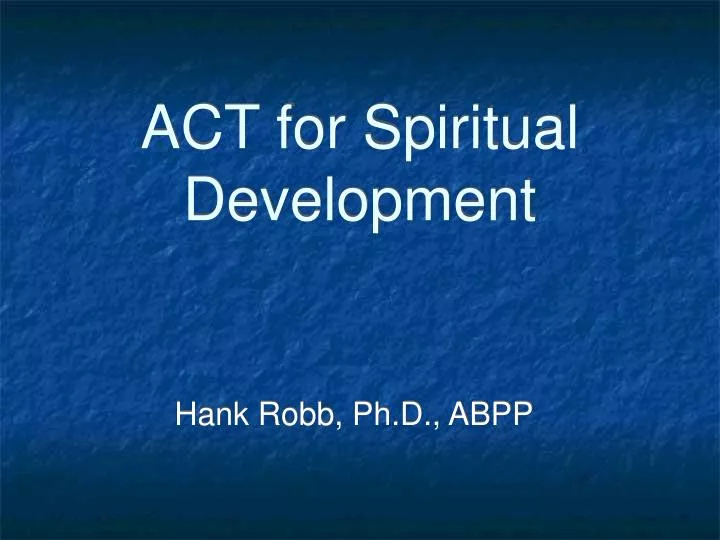 act for spiritual development