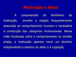 motiva o e afeto