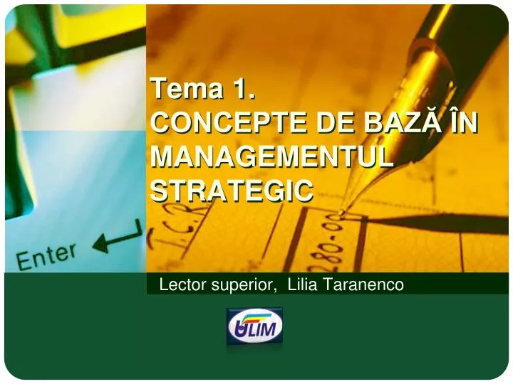 tema 1 concepte de baz n managementul strategic