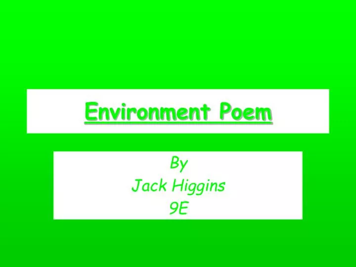 environment poem