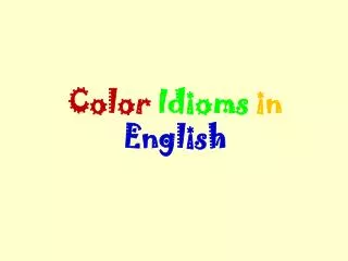 Color Idioms in English