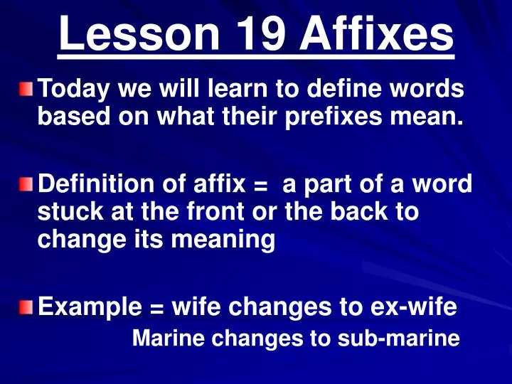 lesson 19 affixes