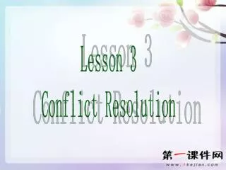 Lesson 3 Conflict Resolution
