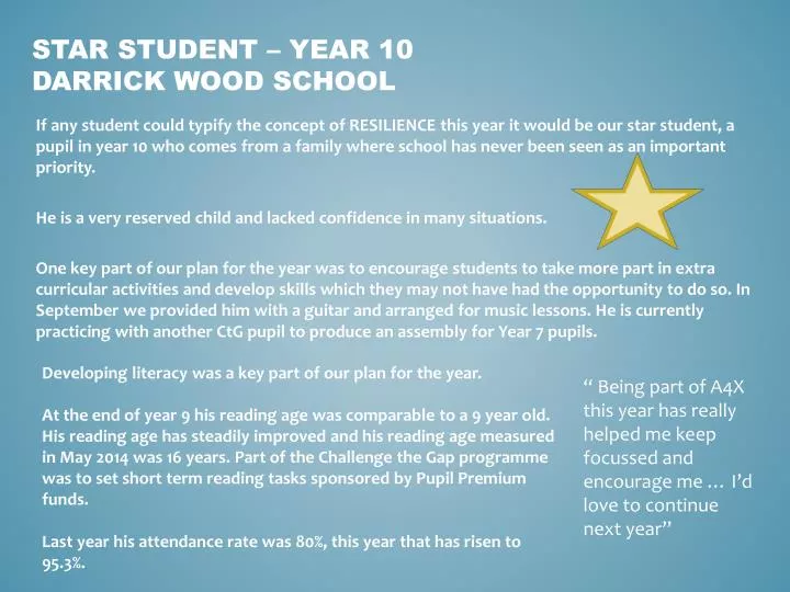 star student year 10 darrick wood school
