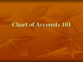 Chart of Accounts 101