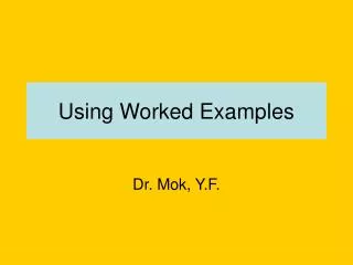 Using Worked Examples