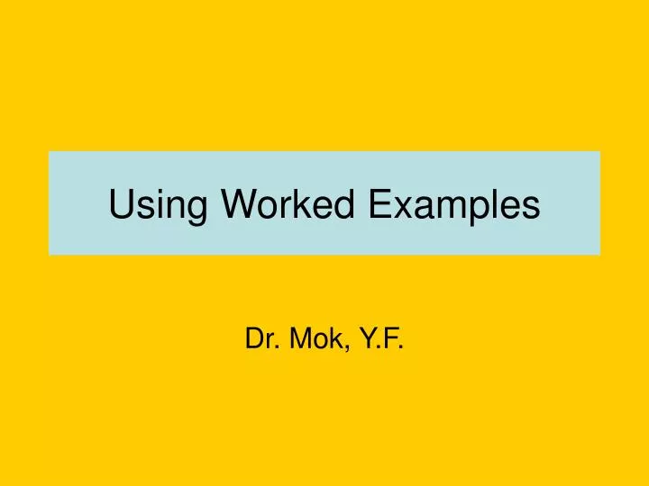 using worked examples