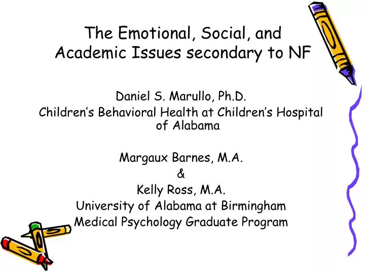 the emotional social and academic issues secondary to nf