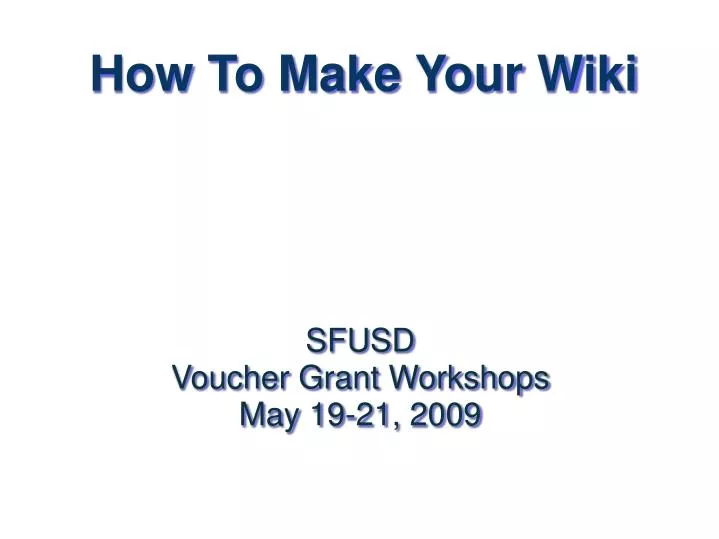 how to make your wiki