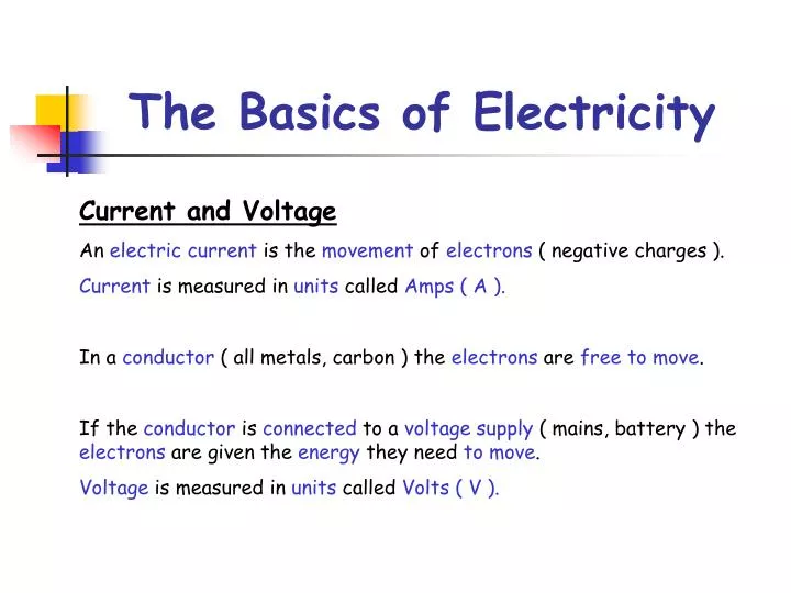 the basics of electricity