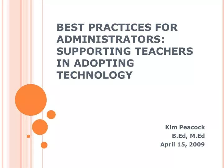 best practices for administrators supporting teachers in adopting technology