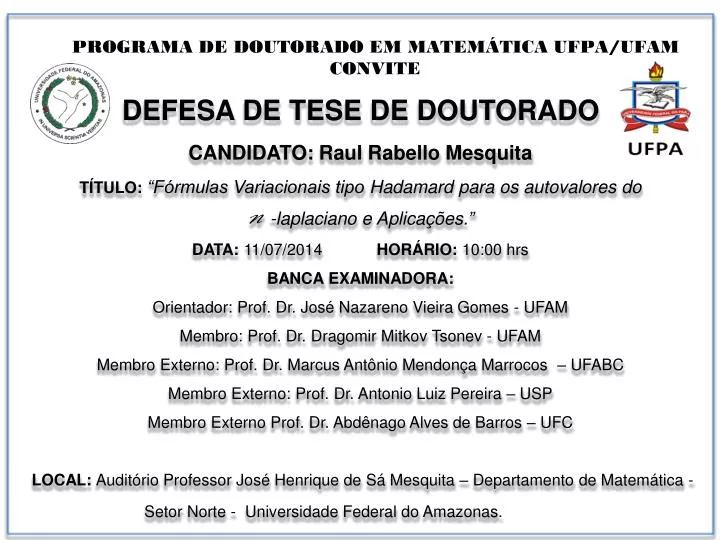 programa de doutorado em matem tica ufpa ufam convite