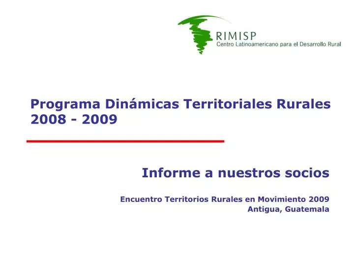 programa din micas territoriales rurales 2008 2009