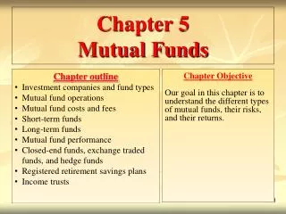 Chapter 5 Mutual Funds