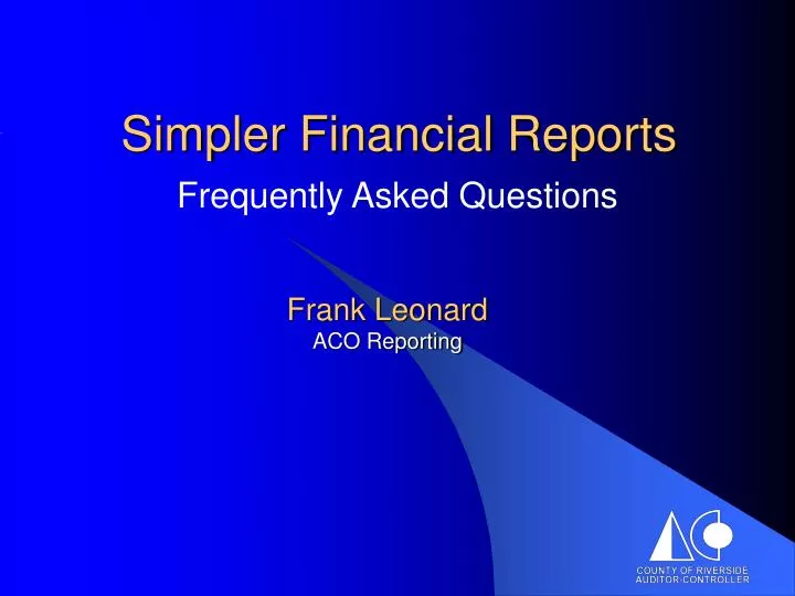simpler financial reports