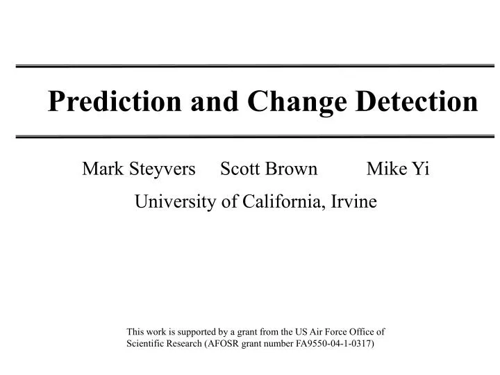 prediction and change detection