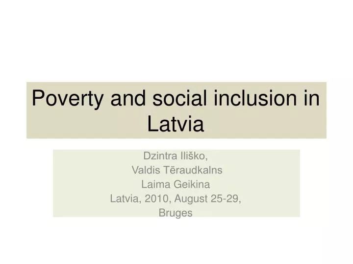 poverty and social inclusion in latvia