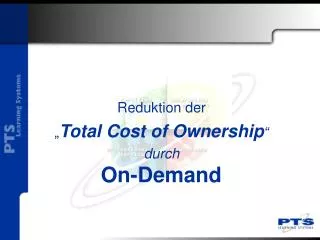 reduktion der total cost of ownership durch